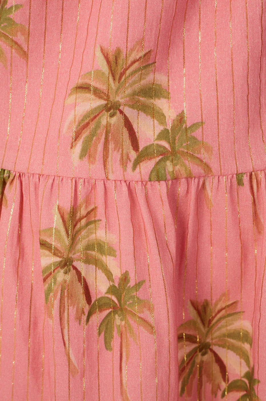 Pink fabric with palm tree pattern
