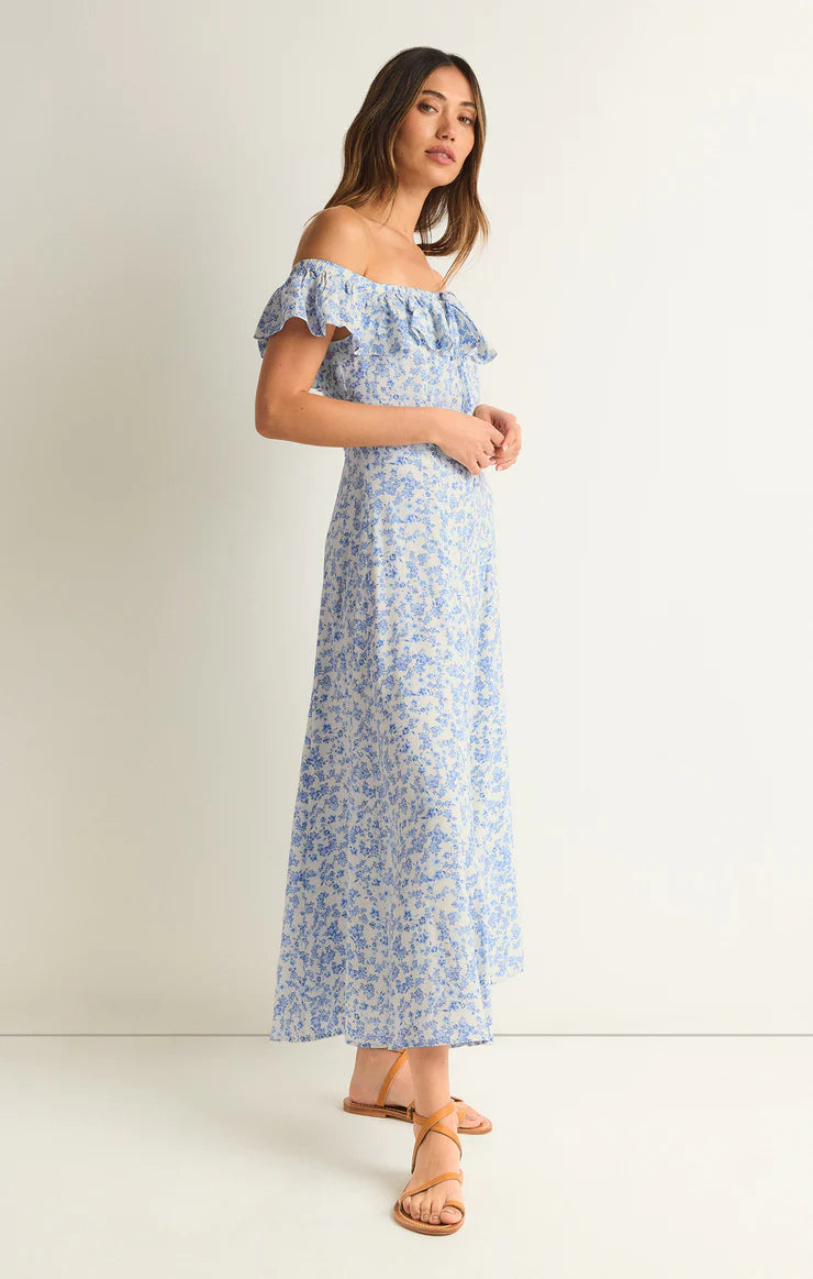 VEDA OFF SHOULDER MIDI DRESS