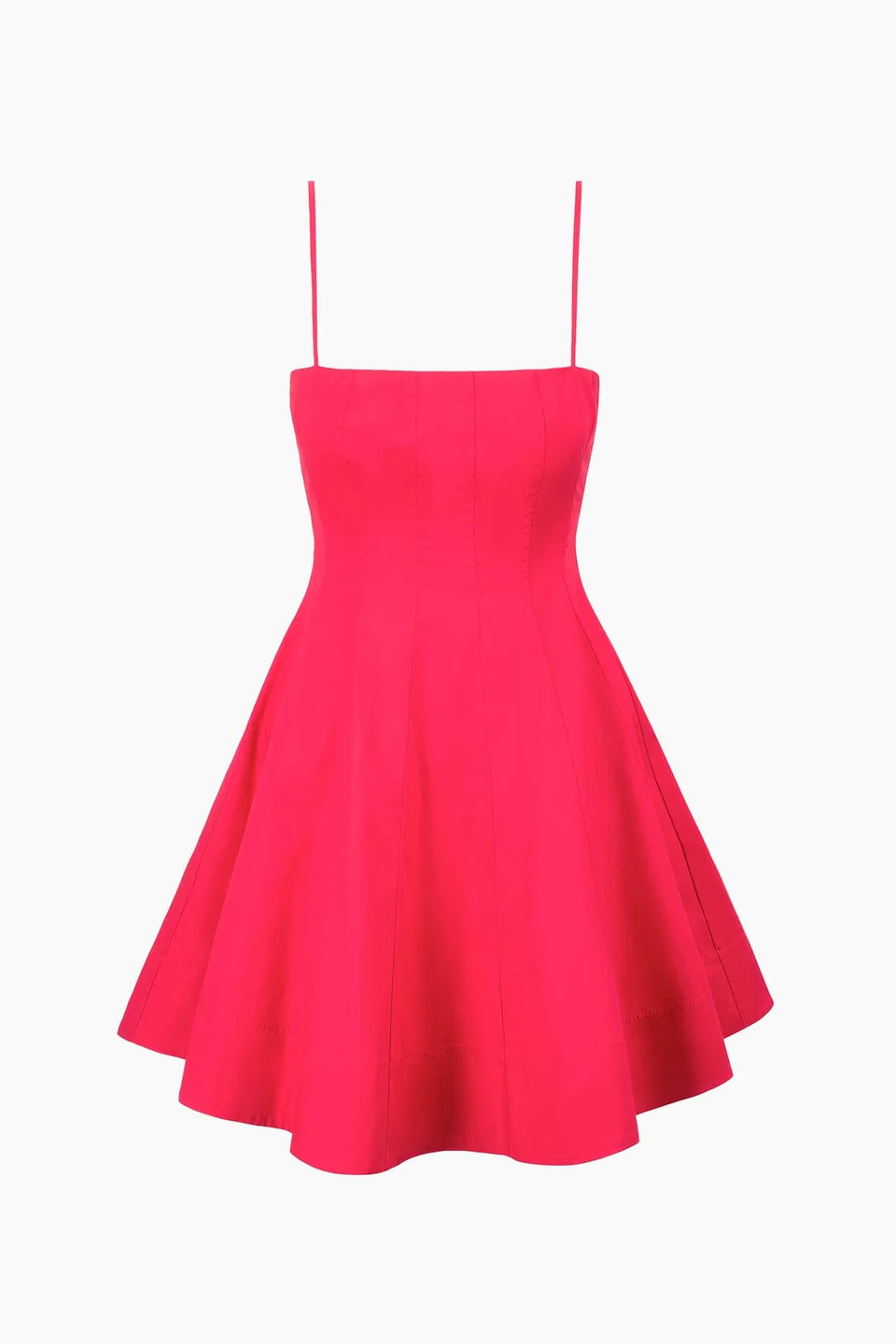 Pink dress with thin straps on a white background