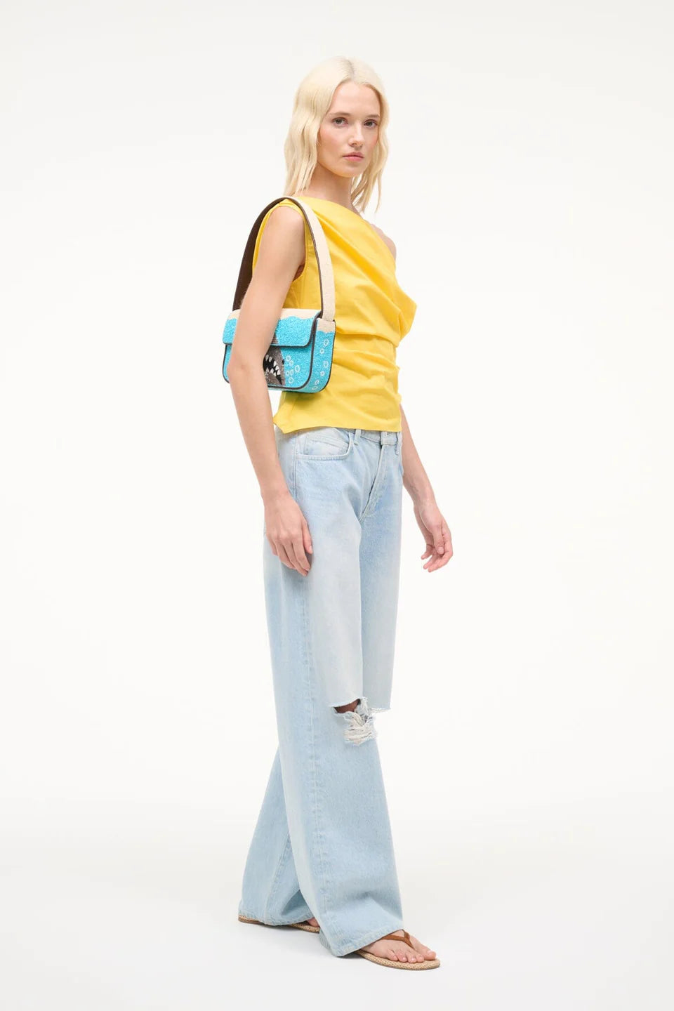 Staud Tommy Beaded Bag Great White