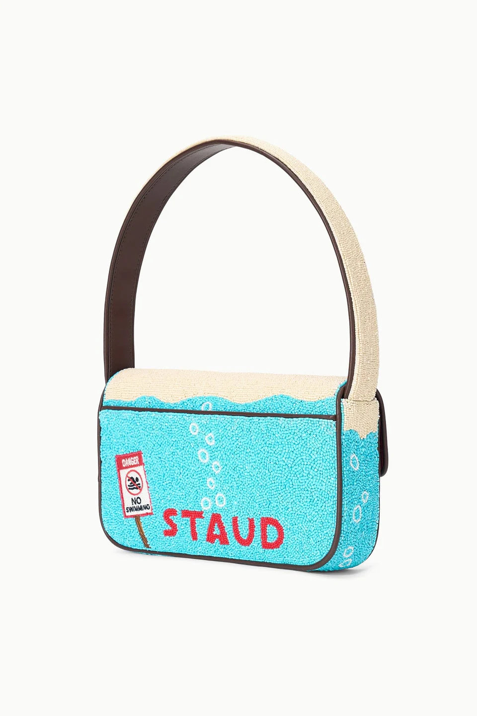 Staud Tommy Beaded Bag Great White