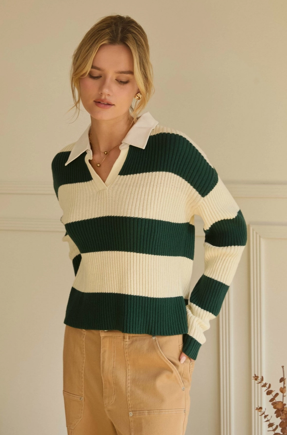 STRIPED POLO KNIT