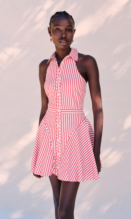 Saylor Willamae Striped Mini Dress with button-front detail