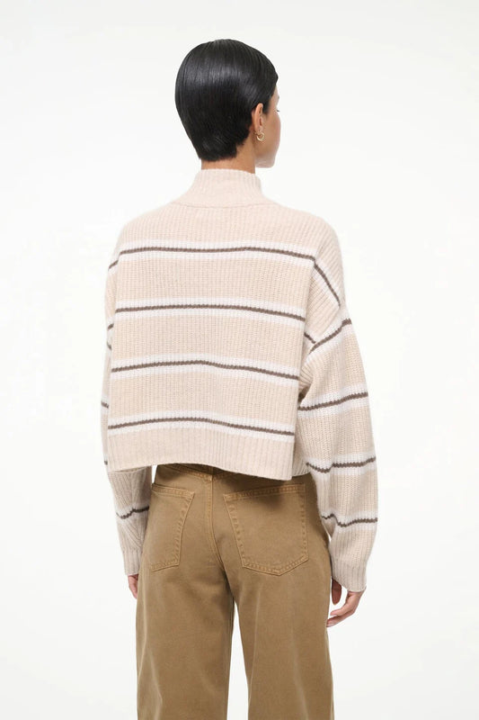 Model wearing Whisper Stripe